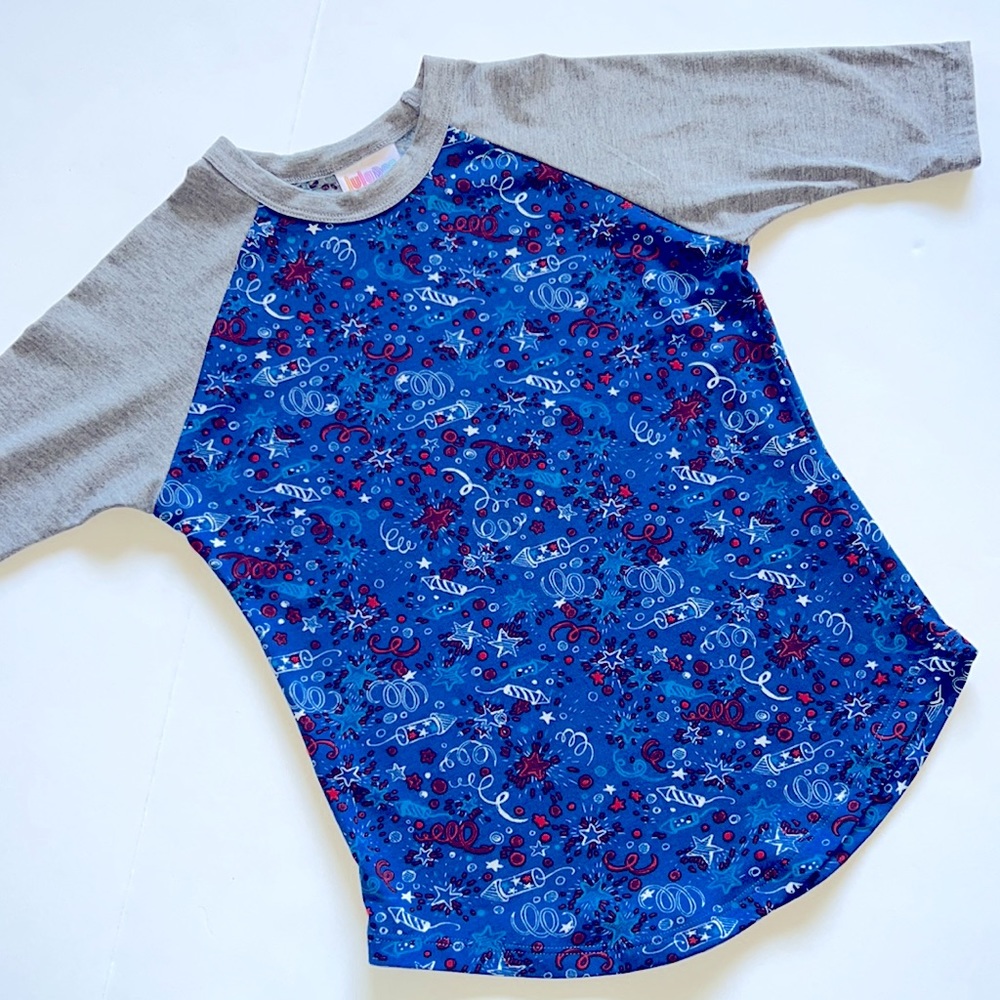 ❤️3/$25 (6) Patriotic Summer Baseball Style Tee Americana Kids Sloan Unisex USA